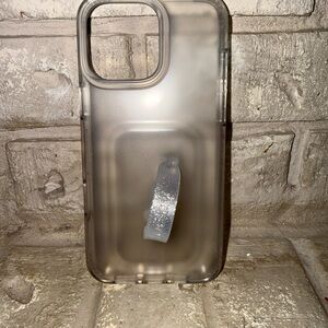 Loopy - 16 Pro Max - Transparent Loopy Phone Case with Silver Glitter Loop.